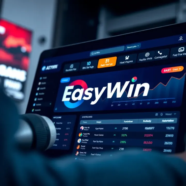 User interface of Easywin platform showcasing sports betting options and live odds